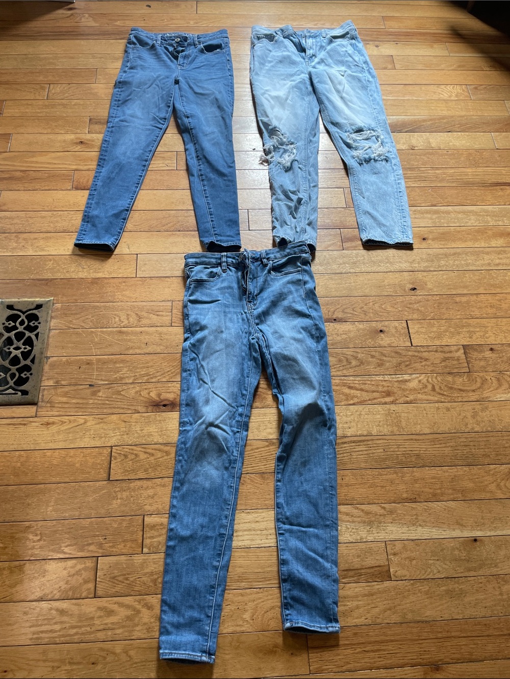 3 pairs of American Eagle Outfitters Blue Denim Jeans - Classic Blue Wash